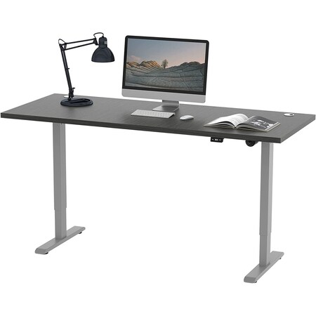 We'Re It Lift It Electric Sit Stand Desk, 46.25 H, 30 W X Laminate wood, metal, Brushed Silver VL12BS6030-6307